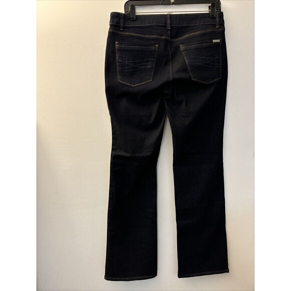 white black blue jeans womens boot leg 12R. Stretch - Picture 5 of 12